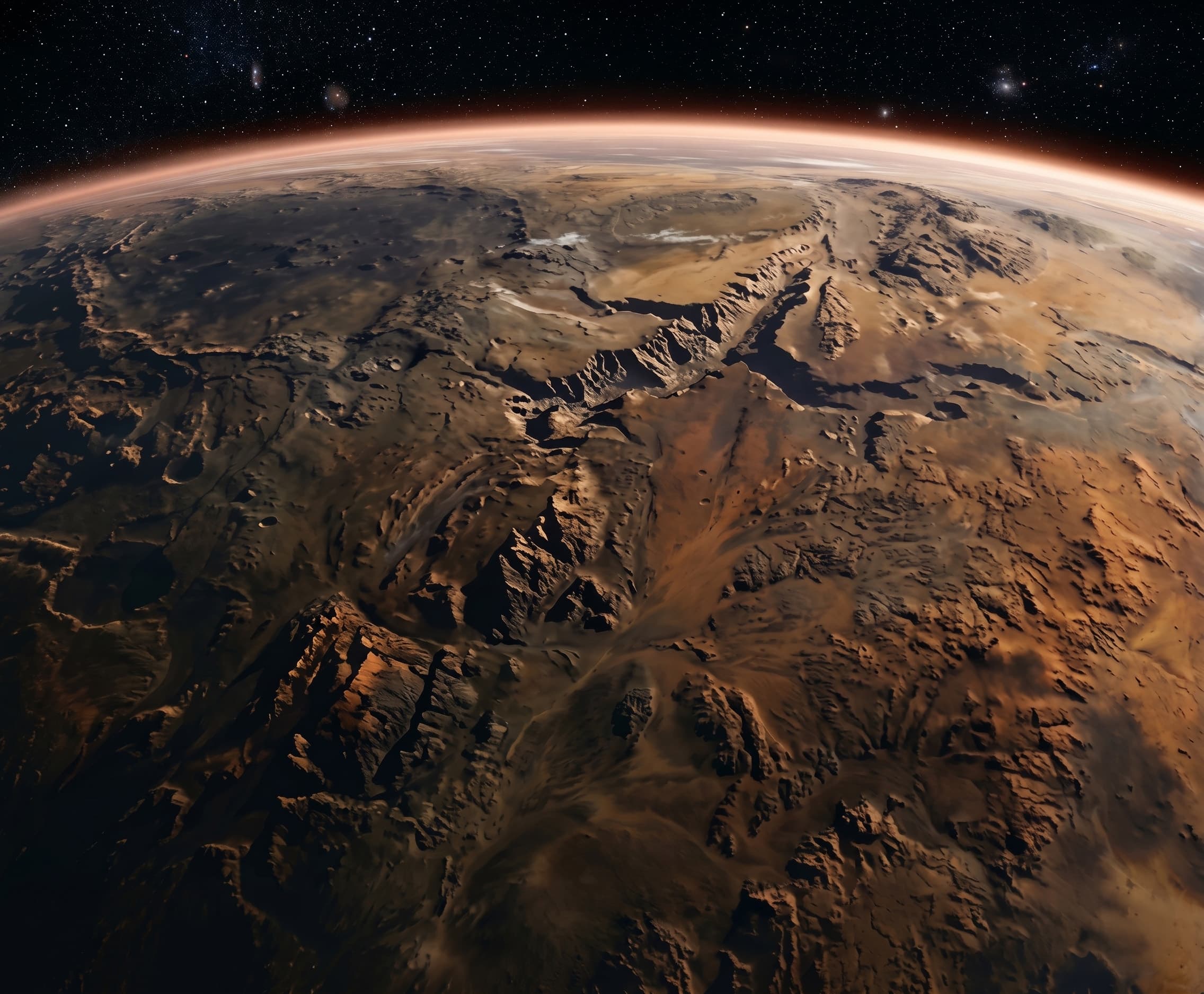 Sonde atmosphérique déployant son antenne au-dessus de la planète.